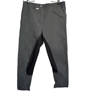 Dublin | 34x27 Equestrian Riding Pants Breeches Gray Stretchy horse black inners